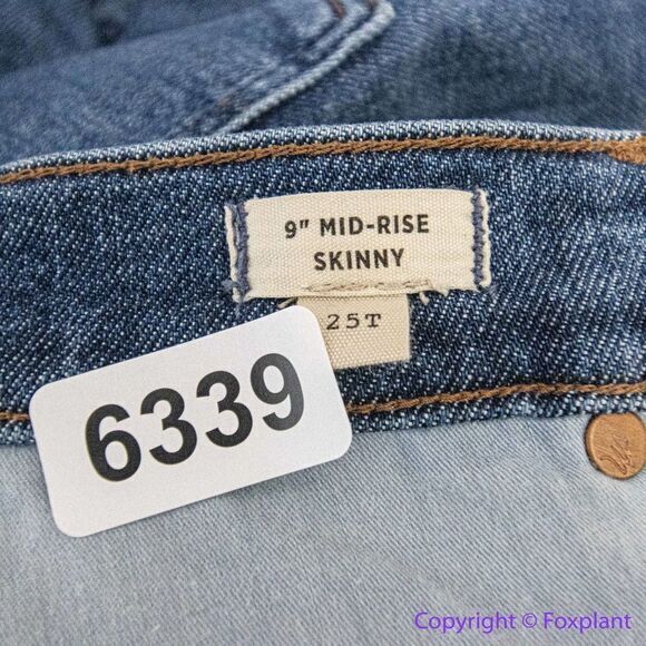 NEW Madewell Tall 9" Mid-Rise Skinny‎ Jeans in Heathfield Wash, 25T - Picture 13 of 16